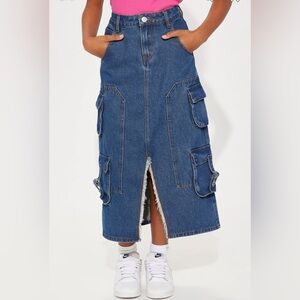 Girls maxi cargo skirt